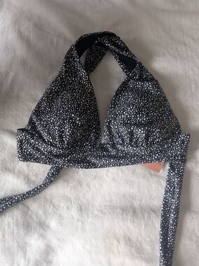 Shade & Shore Black with White Speckled Halter Bikini Top